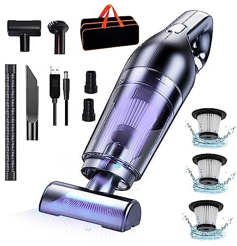 LIKE SHOW [Suction Upgrate] Handheld Vacuum Cleaner Cordless 15000Pa Wireless Car Strong Suction, 120W Powerful,USB Rechargeable 30min Long-Lasting Battery Mini Portable, Black
