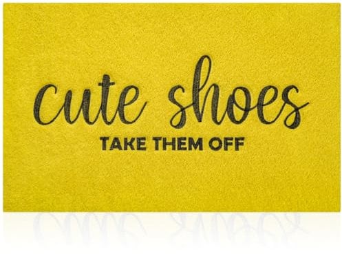 Spring Door Mats for Home Entrance Funny Front Door Mats Cute Shoes Take Them Off Heavy Duty Easy Clean Doormat Indoor Outdoor Mat for Spring Door Way Kitchen Entry Home Entryway Yellow