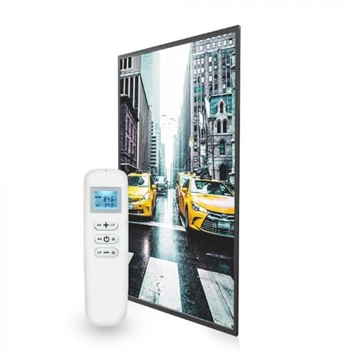 Mirrorstone Urban 580w Smart Wi-Fi Infrared Picture Heater, Electric Heating Panel, Low Consumption Home Living Room (New York Taxi)