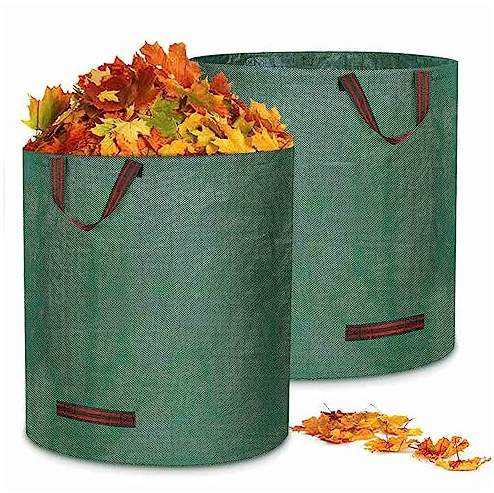 Sacs à Déchets de Jardin - 2 Pièces 272L Sac Jardinage Résistant et Réutilisable - Pour Herbe et Déchets Verts