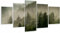HUBDECO 5-Teiliges Leinwand Bild Wohnzimmer - Bilder, Poster, Kunstdrucke - Leinwandbild - Bild auf Leinwand - Tolle Zimmerdekoration - Schlafzimmer Bilder - 158x90 cm Berg Nebel Natur