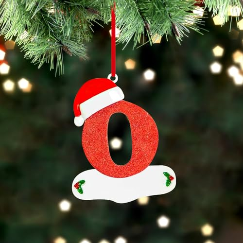 Weihnachtsbuchstaben Ornamente 2023, Buchstabe personalisierte Weihnachten Indoor für Weihnachtsbaum Ornamente Anhänger hängende Dekorationen, DIY hängende Weihnachtsschmuck (O)