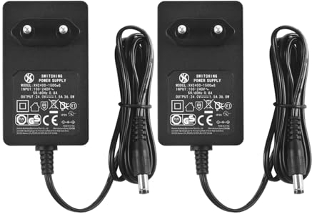 Security-01 Lot de 2 Alimentation AC à DC 24 V 1,5 A, fiche 5,5mm x 2,1mm