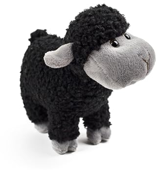 lilizzhoumax Schaf Kuscheltier Plüschtier Flauschiges Stofftier Klein Lamm Kawaii Plüsch Süßes Plüsch Spielzeug Geschenk für Mädchen, Jungen & Babys 18cm/7” Schwarz
