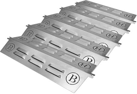 BABOSSA® Flammschutz aus massivem Edelstahl - Ersatzteil für Broil King Baron & Crown | rostfrei & titanstabilisiert durch V4A Edelstahl | Made in Germany | 5er Pack