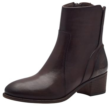 MARCO TOZZI Damen Stiefeletten mit Absatz mit Lederanteil Cowboy, Braun (Mocca Comb), 37 EU