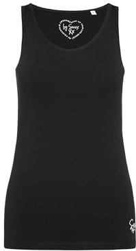 SOCCX Damen Basic Top mit Mini Logo Print