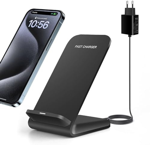Fast Wireless Charger 20 W, supporto di ricarica induttivo per iPhone 16, 16 Pro, 15, 14, 13, 12, 11 Series/X/XS/XR, caricabatterie wireless da 15 W, stazione di ricarica rapida per Samsung Galaxy S24
