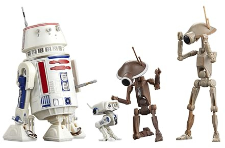 Star Wars The Black Series R5-D4, BD-72 & Boxendroiden, The Mandalorian Action-Sammelfiguren 4er-Pack, Skala 15 cm