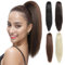 PARXITN Claw Jaw Clip in Pferdeschwanz Haarverlängerung Synthetisches Haarteil Blond 30 cm Gerade Kurzer Pferdeschwanz Extensions für Frauen