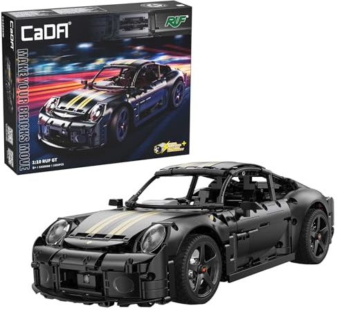 CADA RUF GT - Bausatz - Sportfahrzeug - Schwarz - 1655 Teile - ab 8 Jahren - Maßstab 1:10 (DEQUBE 927DE63006)