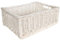 Creative Home Weidenkorb Weiß Aufbewahrungskorb 40 x 30 x 16 cm | Handgeflochten, Haltbar | Korb Geflochten Naturkorb mit Griffen Aufbewahrung | Für Regal, Spielzeug, Werkzeuge, Bad Korb