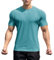Herren-Sommer-Oberteil, Workout, T-Shirt, Tops, Bluse, Herrenmode, Frühling, Sommer, lässig, gestreift, kurzärmelig, Rundhalsausschnitt, einfarbig, T-Shirt, Top, kleine Herrenhemden, grün, XXL