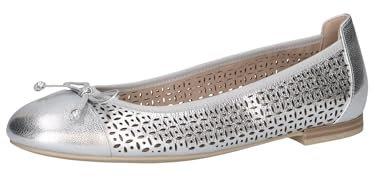 CAPRICE Damen 9-22185-42 Ballerina, Silver Metal, 39 EU