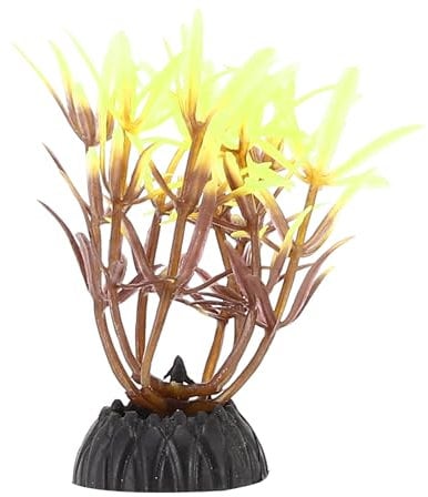 CAPASTEC Plastic Aquarium Plants, Small Aquarium Plastic Plants, Yellow Brown