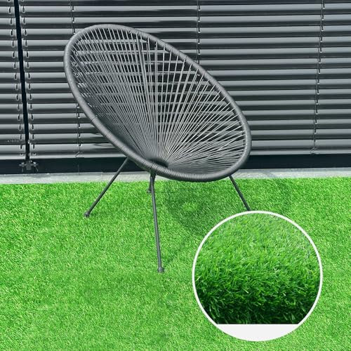 PUCHIKA Kunstrasen outdoor wetterfest für Balkon Garten Terrase, Rasenteppich Rollrasen Meterware, UV-beständig, Grün, 18mm