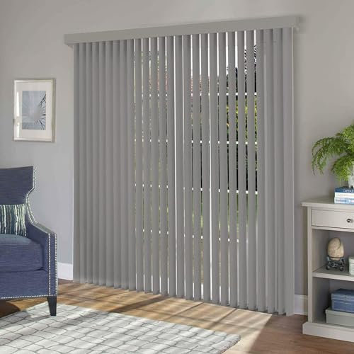 Fabric Vertical Slat Blinds for Indoor Windows Thermal Insulated and Blackout Vertical Shades for Patio Doors 43x47in Black Vertical Venetian Blinds