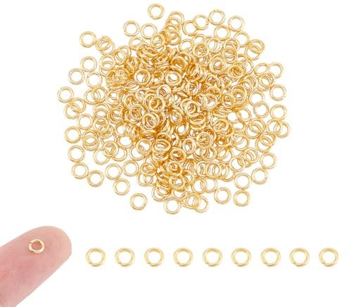UNICRAFTALE 300Pcs Real 18K Gold Plated Open Jump Rings 304 Stainless Steel Round Rings 4mm Golden Jump Ring Metal Connectors Rings for DIY Earring Bracelet Pendant Jewelry Accessories