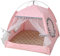Jorzer Haustierzelt Katzenhöhle Bett Hundezelt tragbares zusammenklappbares Katzen-/Kätzchenbett atmungsaktives Welpen-/Hundehaus Höhle für Haustiere unter 2,5 kg Rosa M