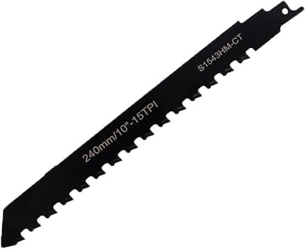 Lama per sega a sciabola,240 mm lama per mattoni, sega a sciabola per tagliare pietra, mattoni, cemento, cemento cellulare,Compatibile con Maggior Parte delle Marche (Nero)