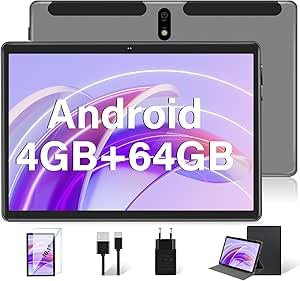 MEBERRY Tablette 10 Pouces 4GB RAM+64GB ROM (TF 128GB),Tablette Android Octa Core, Certifiée GMS, 5.0G/2.4G WI-FI | 1280 * 800 HD | 5MP + 8MP | 8000mAh | Bluetooth - Gris