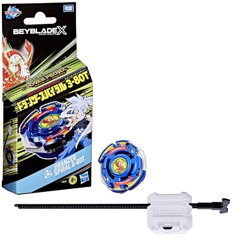 Beyblade X X-Over Project Dranzer Spiral 3-80T Starter Pack Set with Takara Tomy Balance Type Top and Launcher, Battling Tops Game Toys, Ages 8+