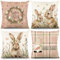 Hianjoo 4 Stück Ostern Kissenbezug, Soft Ostern Zierkissenbezüge 45x45cm, Sofa Kissen Ostern Deko, Ostern Kissenbezüge Couch Deko (Rosa)