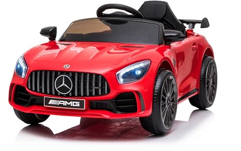 Baroni Toys Mercedes AMG Sport Macchina Elettrica per Bambini Baby car Elettrica Full Optional, Auto Telecomandata Sedile in Plastica, Porte Apribili, Motore 6V, Carico fino a 25 Kg 1-4 anni, Rosso
