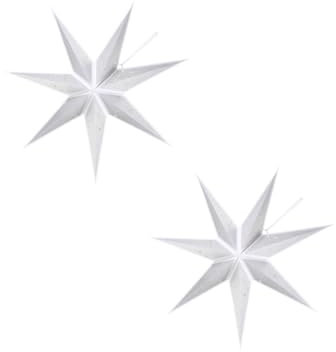 HOMSFOU 2 Stück Papierstern Lampenschirm deckenlampe abdeckung deckenleuchte abdeckung Sternlichter aus Papier LED sternförmiges Lampenschirmzubehör Papierhandwerk heller Farbton Silver