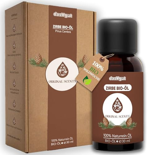DasXgut - BIO Zirbenöl 30 ml [100% NATURREIN] - Echtes Zirben Öl aus Wildwuchs - Ätherisches Öl für Diffusor E5004121