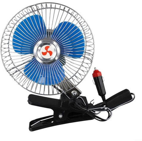 Opatiny | 6 Inch 8 Inch Vehicle Cooling Fan Oscillating Head Car Electric Fan With Strong Clip Mount For Auto Truck Dashboard(6-inch 12V)