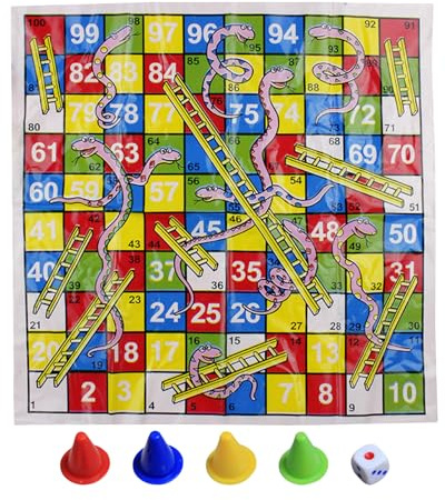 keloppasit Leiterspiel, Mini Schlangen Und Leitern Brettspiel, Kompakt & Tragbar Faltbares Familienspiel Für Erwachsene Reisen Gesellschaften