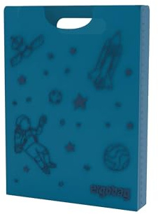 ergobag Heftebox Astronaut - Dunkelblau | mit Griff für mehr Ordnung im Schulranzen, durchsichtig und stabil zum Schutz von Heften und Unterlagen in DIN A4