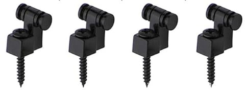 DEFIYEAR Black Electric Guitar Parts Fender Strings Screws Retainers String Guides With Roller Tree for Fender Strat Stratocaster Tele Telecaster(4Pcs)