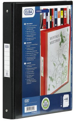 Bantex Vision 2-Ring Binder A4 25mm Black 100080891