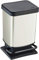 Rotho Paso, Cubo de basura de 20l con pedal y tapa, Plástico PP sin BPA, blanco metálico, 20l 29.3 x 26.6 x 45.7 cm