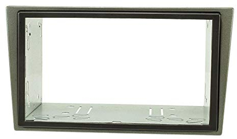 tomzz Audio 2439-113 Juego de Panel de Radio Doble DIN Compatible con Opel Corsa C Combo Omega B Vectra C Meriva Gris Oscuro Metalizado con Kit de instalación