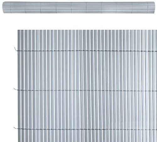 LOLAhome Cañizo PVC de Doble Cara Gris 3x2 Metros | Resistente 1.200 gr/m2, Decorativo y Fácil Instalación | Alta Privacidad y Ocultación para Valla, Jardín, Balcón o Terraza