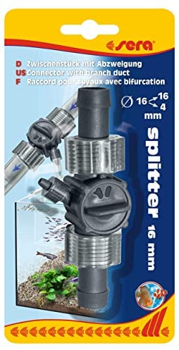 sera Splitter für 16 mm Schauch fürs Aquarium - Zwischenstück mit Abzweigung für 4 mm Schläuche