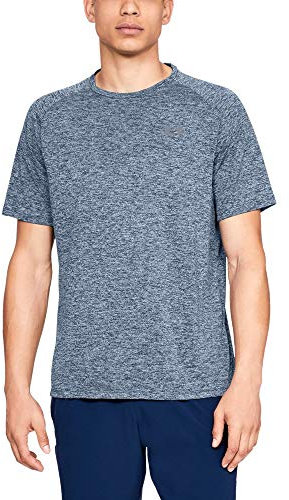 Under Armour Unisex Atmungsaktives Sportshirt, Kurzärmliges Und Schnelltrocknendes Trainingsshirt Mit Loser Passform UA Tech 2.0 SS Tea Not Applicable, Blue (Academy/Steel 409), XXX-Large