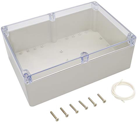 LeMotech Abzweigdose, ABS-Kunststoff, staubdicht, wasserdicht, IP65, elektrische Box – Universal Projekt-Gehäuse, grau, mit PC transparenter Abdeckung 3.27x2.28x1.3