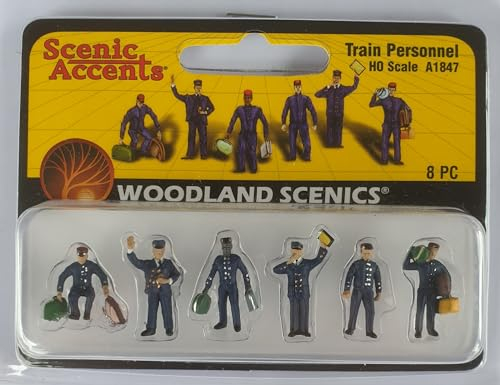 Zug Personnel Figuren-Set HO-Skala Woodland Scenics A1847 Spur HO H0 1:87 US-Zugpersonal Schaffner Kofferträger