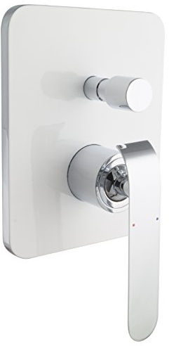 PaulGurkes Duscharmaturen Unterputz Einhandmischer 2 und 3 Verbraucher Umsteller Thermostat Select mit Box, Duscharmatur Unterputz:Eckig-2Wege-Weiß