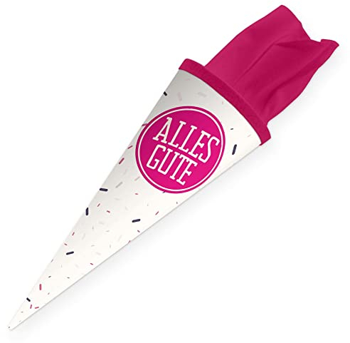 itenga Geschwisterschultüte 35cm Geschenkverpackung Schultüte Zuckertüte klein für Erwachsene Kinder Party (Memphis mit Text Alles Gute)