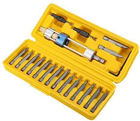 MASUNN 20Pcs Perceuse Conducteur Pivotant Tete Rapide-Changement De Percage A LfOutil De Conduite