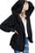 Beyove Plüschjacke Damen Teddy Mantel Frau Teddyfleece Jacke Warm Teddy Jacke Herbstjacke Langarm Strickjacke Cardigan Kapuzenjacke mit Taschen Wintermantel Schwarz M
