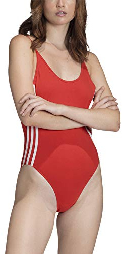 Adidas Damen Cotton Body, Lush red/White, 36
