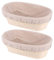 DOITOOL Backwerkzeug 2 Sets ovale Form Gärkörbe Brotgärung Gärkorb Rattan Sauerteig Behälter mit Stoffeinsatz Abdeckung zum Backen von Brot Bäcker