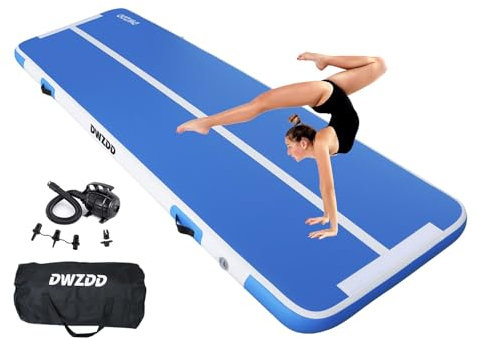 Dwzdd Gymnastik Air matte Track, 3 m/4 m/5 m/6 m Gymnastikmatte für Kinder, Turnmatte Aufblasbare Tumble Strecke für Zuhause/Fitnessstudio/Training/Cheerleading/Wasse