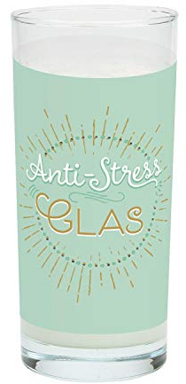 GRUSS & CO Trinkglas Motiv Anti-Stress | Glas mit Motivdruck, 50 cl | Geschenkartikel | 47003